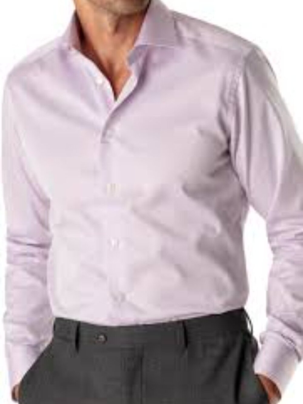 Lanieri Italia Men's Lavender Dress Shirt with Spread Collar